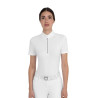 Dames wedstrijdpolo met korte mouwen met strass Equestro - Wit