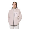 Sweat à capuche zippé femme en polaire teddy Equestro - Violet feutré / noir