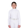 Polo de concours fille avec inserts en micromesh Equestro - Blanc