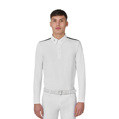 Herenwedstrijdpolo met lange mouwen en mesh inzetten Equestro heren
