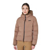 Doudoune femme à capuche Equestro - Marron tabac