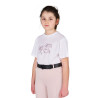 T-shirt fille Stone Horse en coton Equestro - Blanc