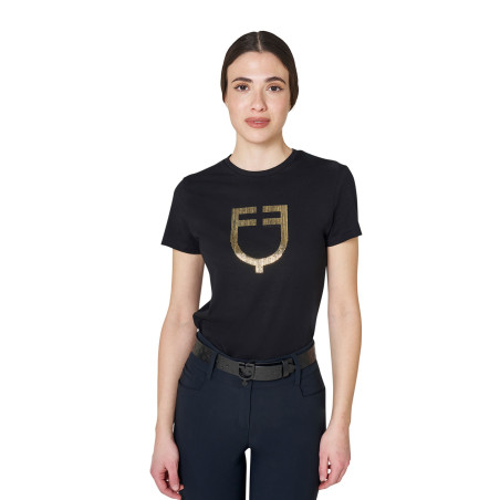 T-shirt femme avec logo en feuille Equestro