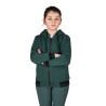 Sweat à capuche zippé unisexe enfant Equestro - Vert sapin / noir