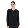 Dames sweatshirt met ronde hals in fleece Equestro - Zwart