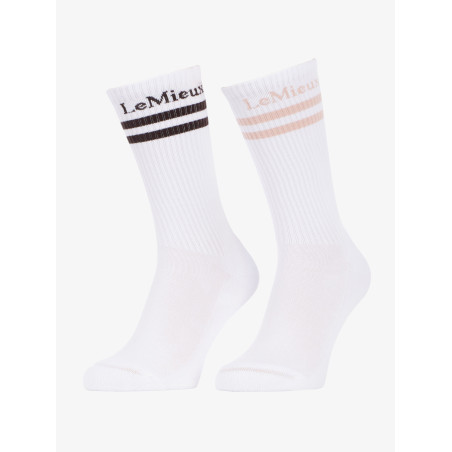 Hoge Crewsokken 2-pack Wit LeMieux
