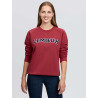 LeMieux sweatshirt met ronde hals, vrouwen Varsity Vida-stijl - Roodbruin