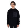 Sweat à capuche zippé en polaire teddy unisexe pour enfants Equestro - Noir / noir
