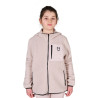 Unisex kinderfleece van teddy-fleece met ritssluiting en capuchon Equestro - Violet gevilt / zwart