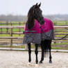 Outdoordeken Imperial Riding Limited 100gr met hals - Framboos / grijs