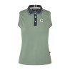 Polo sans manche femme en piqué KLLaura Kingsland - Vert agave