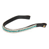 Frontalhouder Blue Crystal in leer Equestro - Geweldig blauw