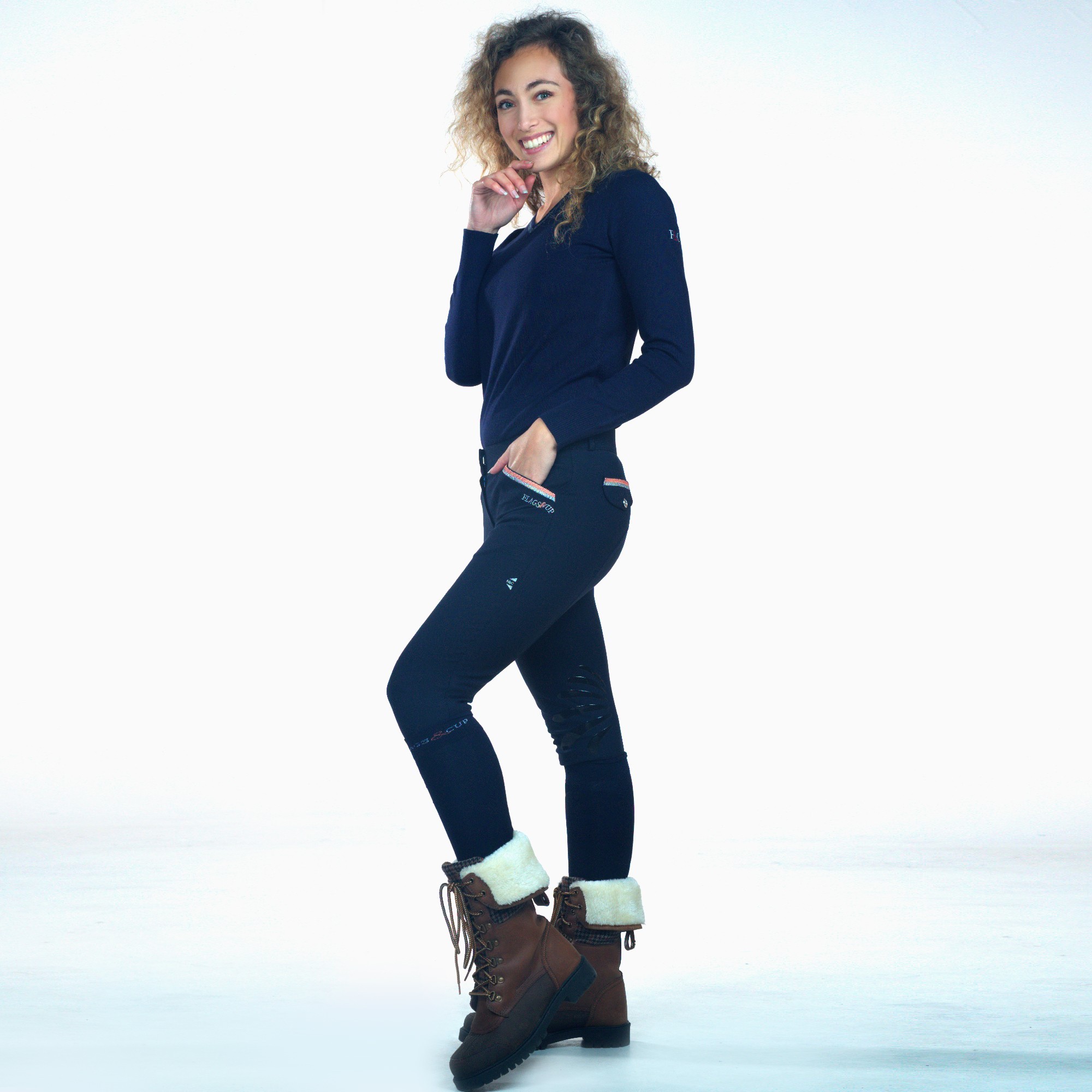 Broek Flags & Cup Varena Dames Marineblauw