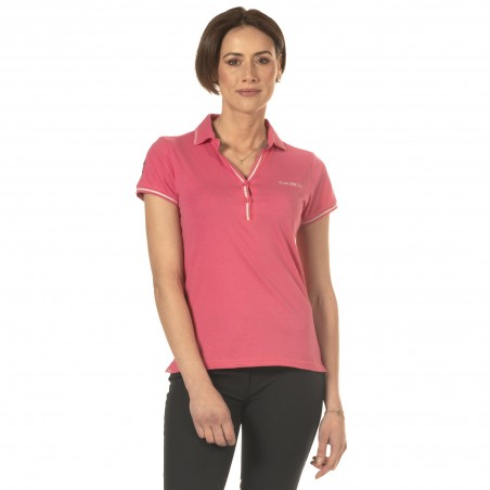 Damespoloshirt Rosa Flags & Cup