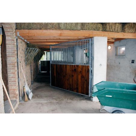 Draaibare stalafscheiding met spijlen/hout 3,5 m La Gée