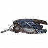 Longe corde Canter boucles blanches - Bleu marine