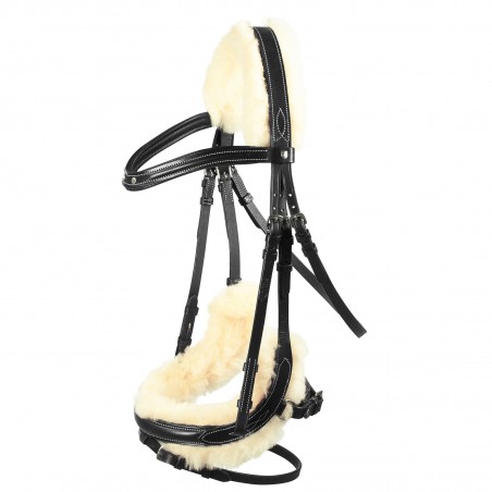 Anatomische hoofdstel schapenvacht Rome Horze