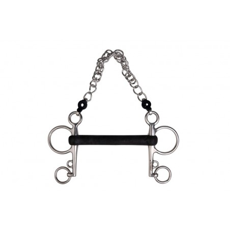 Mors Pelham Metalab harde rubber rechte mondstuk