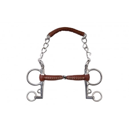 Mors Pelham Metalab Pinchless cuir brisé