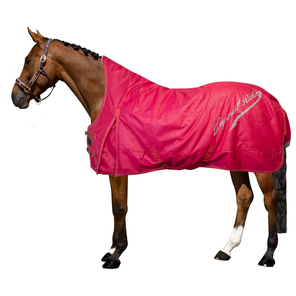 Couverture Highneck HKM Yukon 600D, 200g - Rouge Foncé/gris, Pour Cheval, Confort Et Liberté De Mouvement - 8