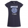 T-shirt Imperial Riding Smiley Bloemen - Marineblauw