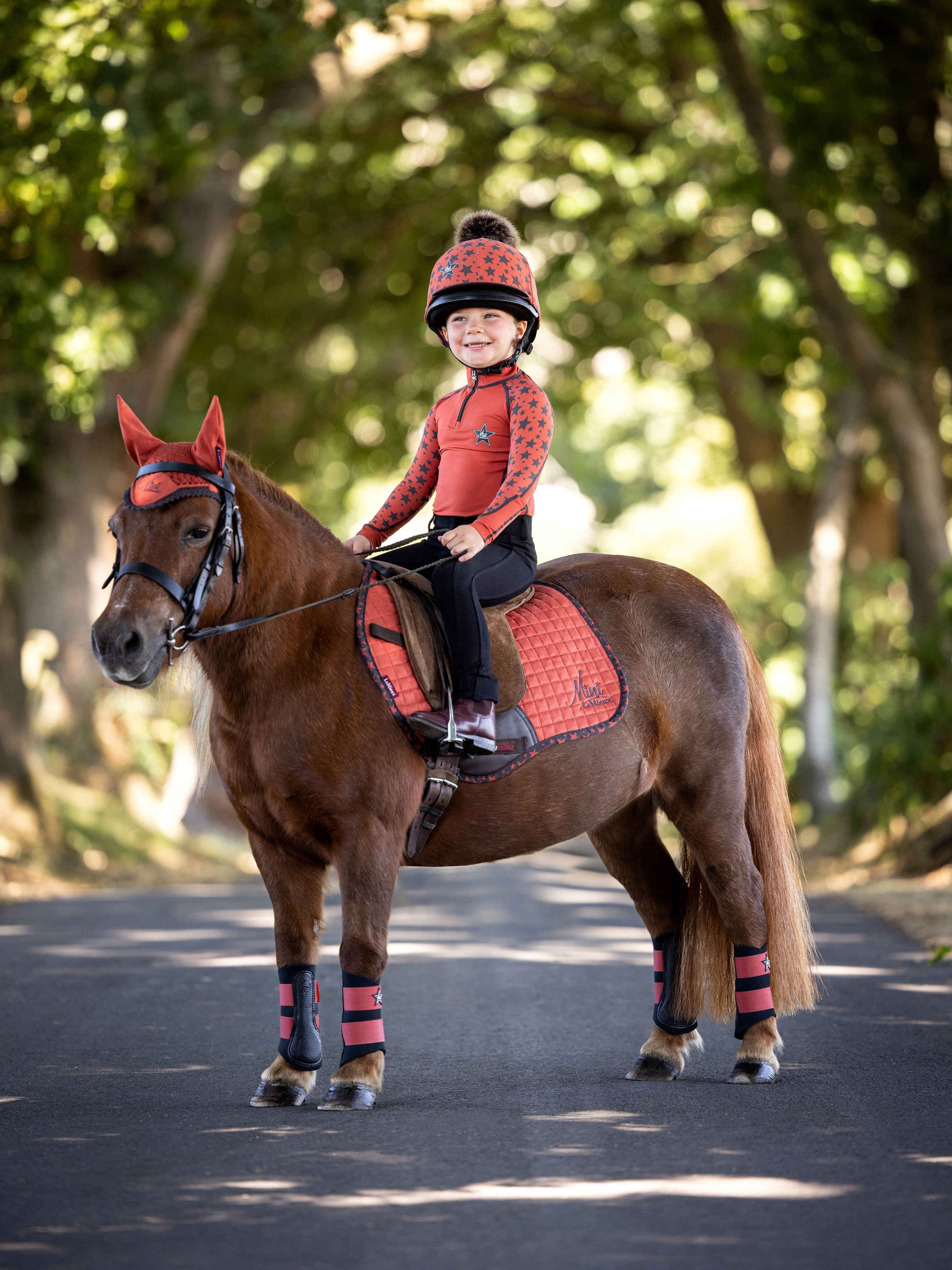 Mini LeMieux Suede Jump Vierkant Tapis Sienna Rood