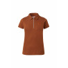Polo Amy coton extensible manches courtes femme Horze - Tabac