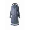 Imperméable Horze Hazel femme long à fentes - Bleu marine foncé
