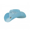 Chapeau de paille western coloré femme Tombstone - Bleu ciel