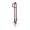 Bridon western 1 oreille Pool's cuir huilé cuir rond boucle en laiton - Marron