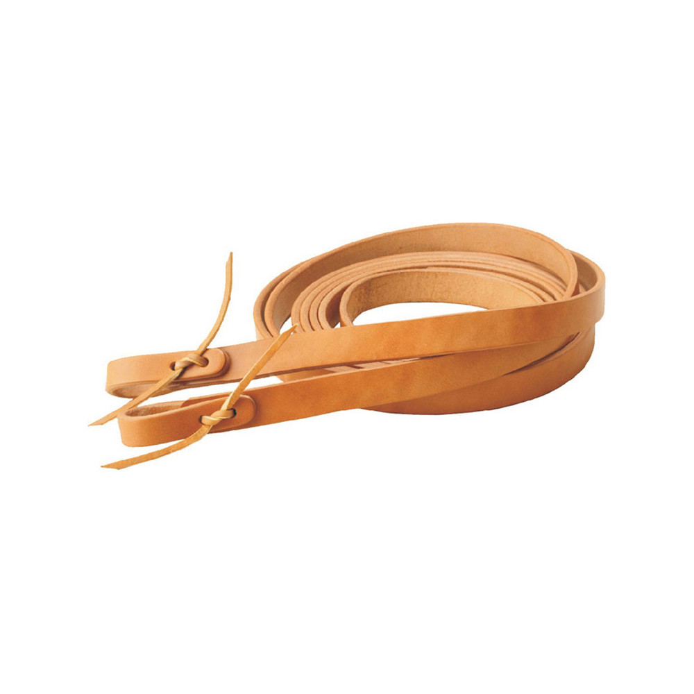 Rênes western en cuir huilé, fermées, marron, avec ou sans