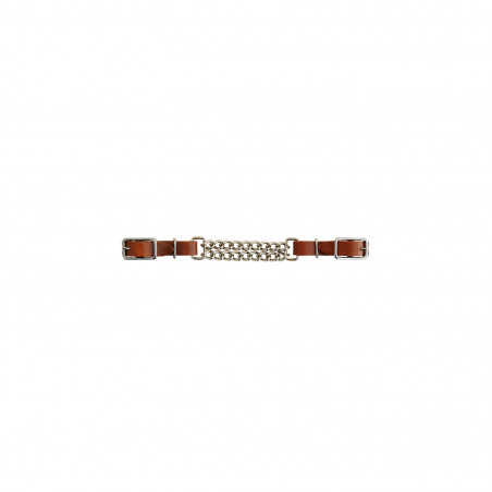 Gourmette cuir Lakota avec double chaîne