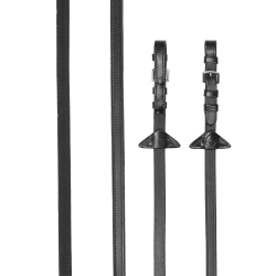 Rubberen / lederen teugels LeMieux Zwart / zilver Rubberen / lederen teugels LeMieux Zwart / zilver