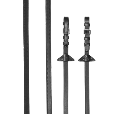 Rubberen / lederen teugels LeMieux Zwart / zilver Rubberen / lederen teugels LeMieux Zwart / zilver