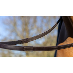 Rênes caoutchouc / cuir LeMieux Marron / argent