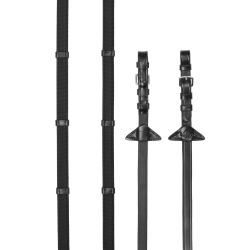 Rênes Continental LeMieux en caoutchouc Noir / argent Rênes Continental LeMieux en caoutchouc Noir / argent