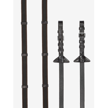 Rênes Continental LeMieux en caoutchouc Marron / argent