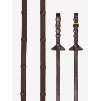 Zachte rubberen teugels met stops LeMieux Havana / messing Bruin