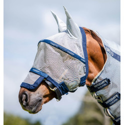 Masque anti-mouches Horseware Rambo Plus Argent / bleu
