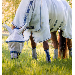 Couverture anti-mouches Horseware Rambo Protector Argent / bleu