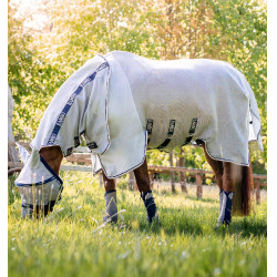 Couverture anti-mouches Horseware Rambo Protector Argent / bleu