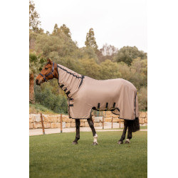 Couverture anti-mouches B Vertigo Delux avec couvre-cou amovible et protection UV Biscuit au gingembre Beige Couverture anti-mouches B Vertigo Delux avec couvre-cou amovible et protection UV Biscuit au gingembre Beige