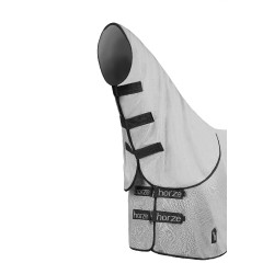 Couverture anti-mouches Horze Paso Fino avec couvre-cou amovible et protection UV Gris titane