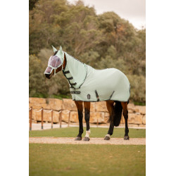 Couverture anti-mouches Horze Paso Fino avec couvre-cou amovible et protection UV Vert ruisseau Couverture anti-mouches Horze Paso Fino avec couvre-cou amovible et protection UV Vert ruisseau