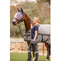 Couverture anti-mouches Horze Paso Fino avec protection UV Gris titane Couverture anti-mouches Horze Paso Fino avec protection UV Gris titane