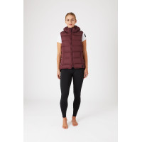 Mouwloze bodywarmer met capuchon Horze Callie dames Port Royale Bordeaux