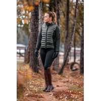 Ultra-lichte mouwloze paardrijbodywarmer B Vertigo Sia dames Lievergroen
