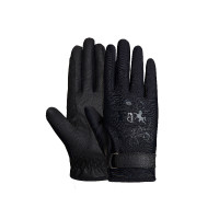 Gants d'équitation B Vertigo Laia femme avec logo imprimé Noir Gants d'équitation B Vertigo Laia femme avec logo imprimé Noir