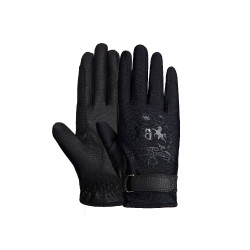 Gants d'équitation B Vertigo Laia femme avec logo imprimé Noir Gants d'équitation B Vertigo Laia femme avec logo imprimé Noir