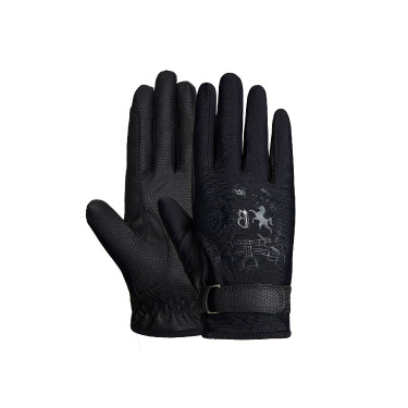 Gants d'équitation B Vertigo Laia femme avec logo imprimé Noir Gants d'équitation B Vertigo Laia femme avec logo imprimé Noir